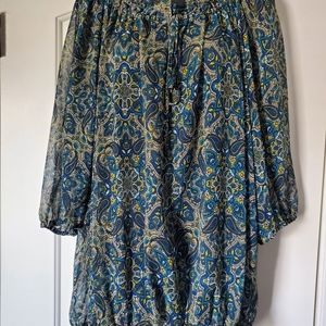 Sheer paisley print blouse